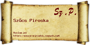 Szűcs Piroska névjegykártya