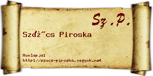 Szűcs Piroska névjegykártya
