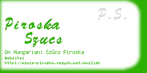 piroska szucs business card