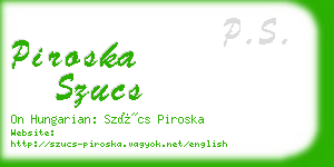 piroska szucs business card